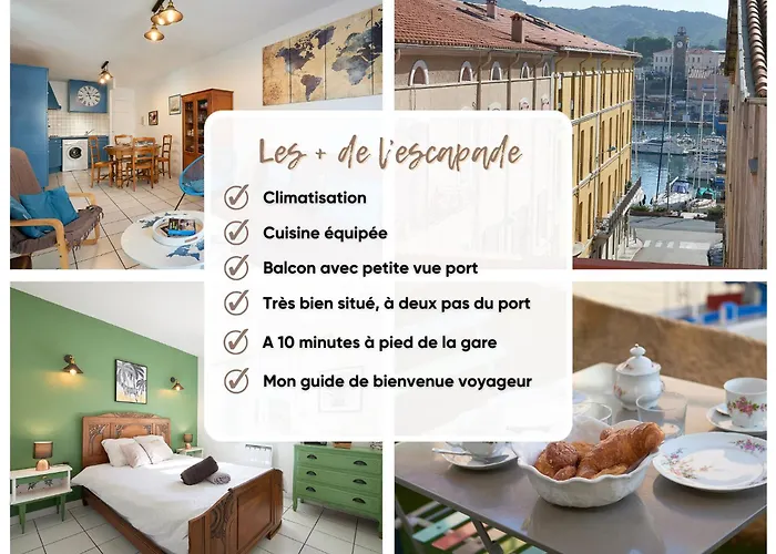 Daire L'escapade, A 200m, Climatisation Et Balcon Port Vendres